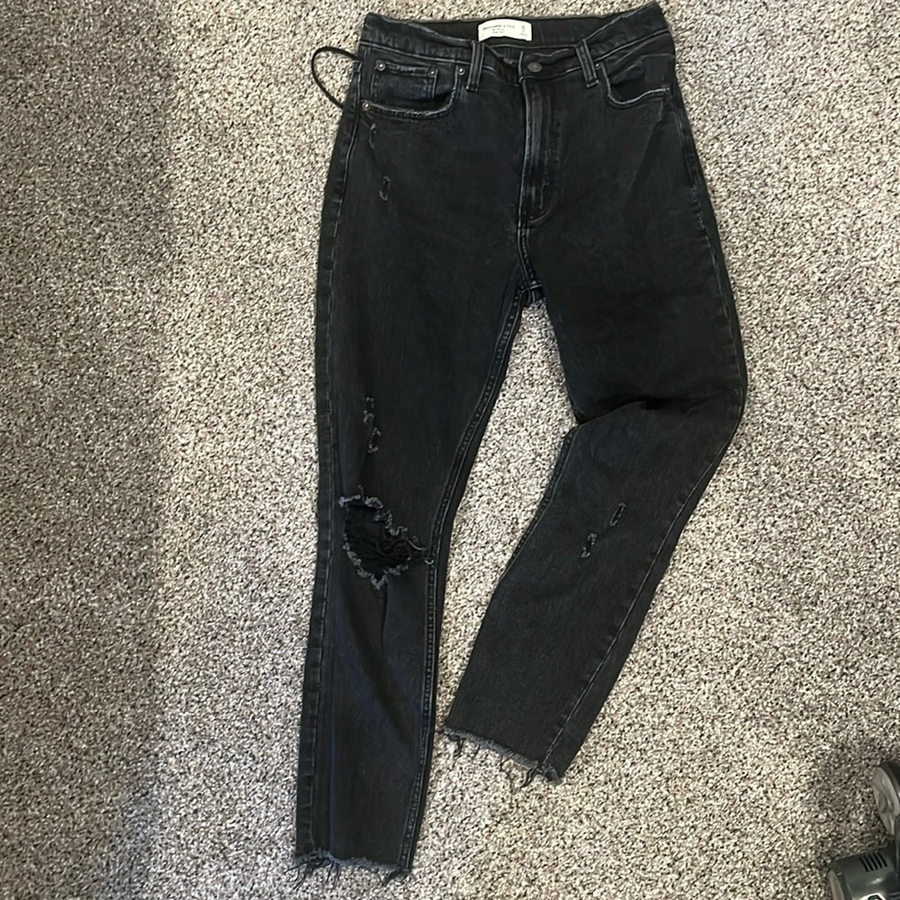 Black distress denim 
Abercrombie